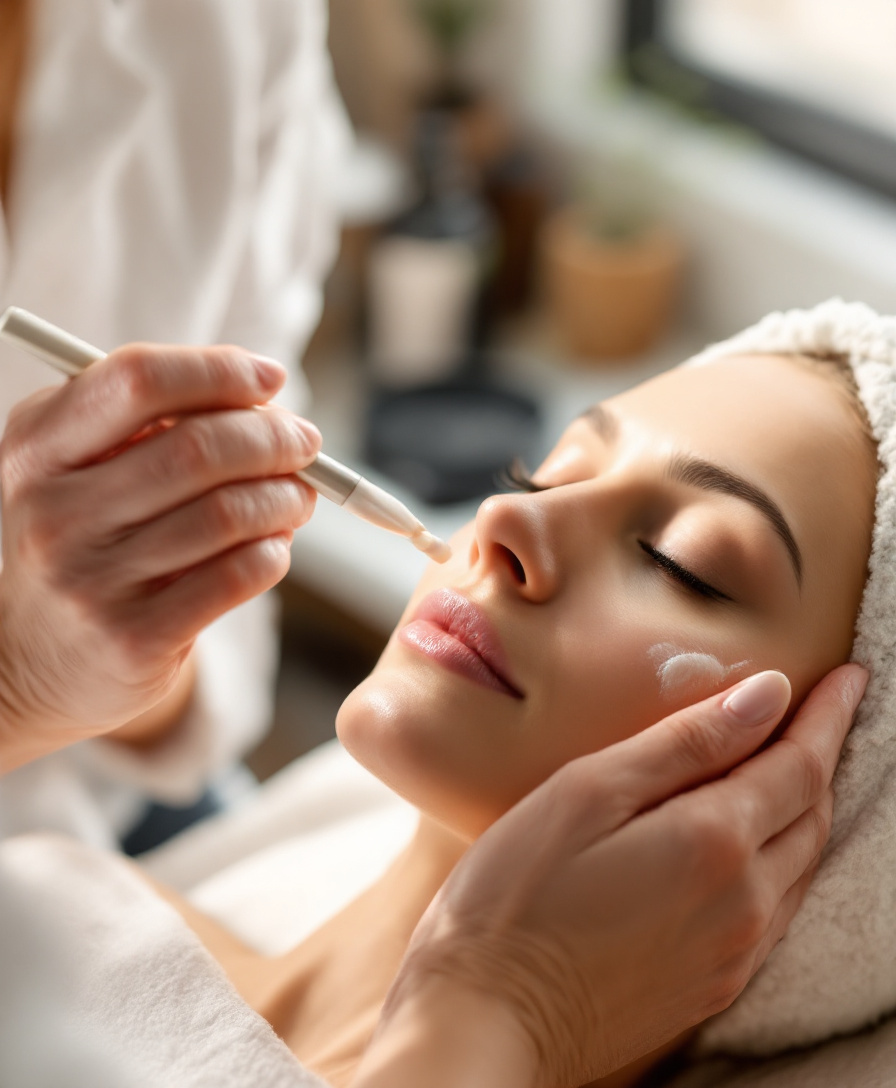 Facial treatment close-up